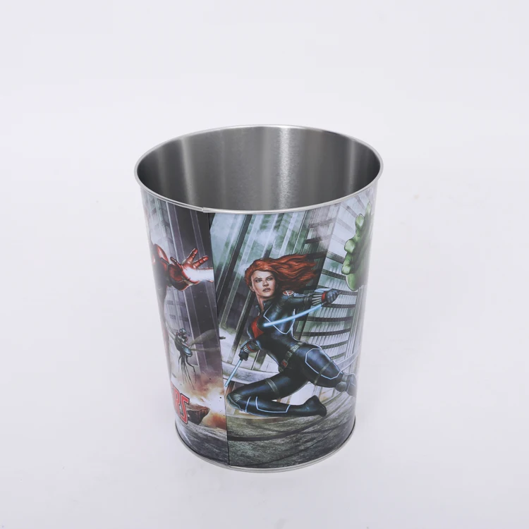 Custom printing kids cartoon popcorn gift tin bucket for cinema sale