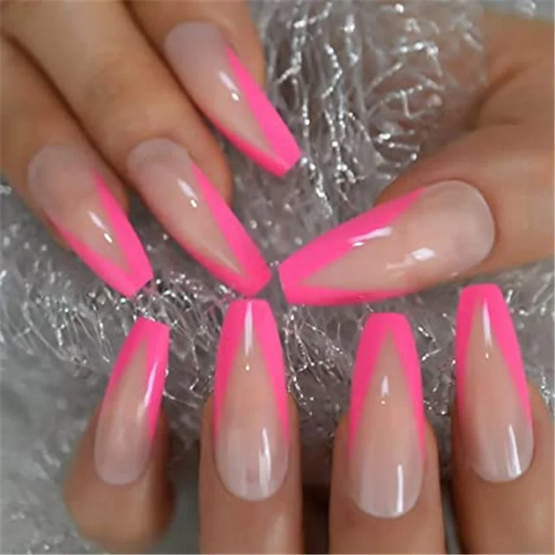 TKL Many models Extra Long designer false nails ballerina wholesale private label press on nails