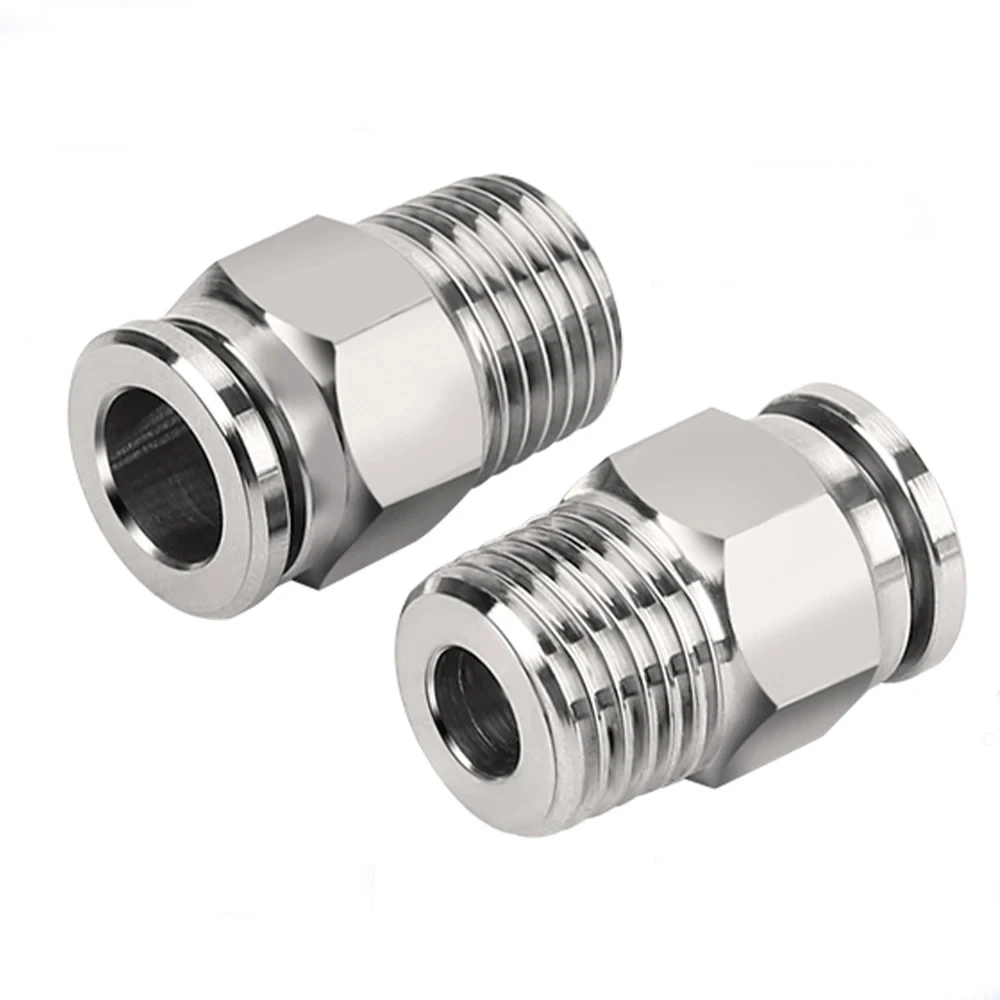 304 stainless steel NPT threaded PC straight through pneumatic quick coupling external thread quick coupling