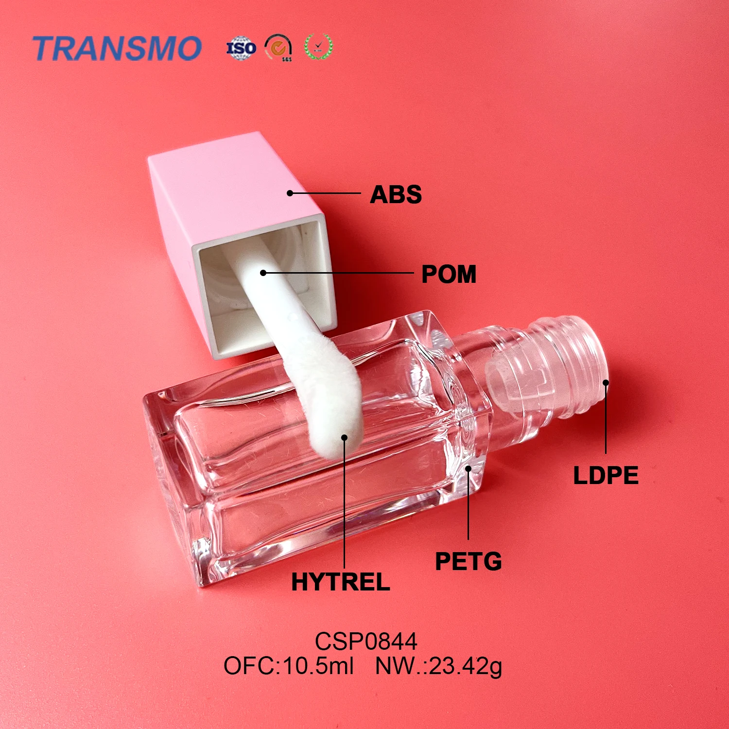 Recyclable lip oil lipgloss containers customized logo lip gloss tubes big wand 7ml lip oil tubes