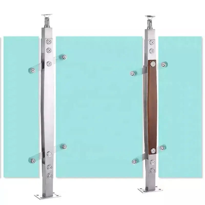 Modern Design Stair Fence Hardware Fittings Stainless Steel Glass Railing Stair Rail Post Handrail Bracket