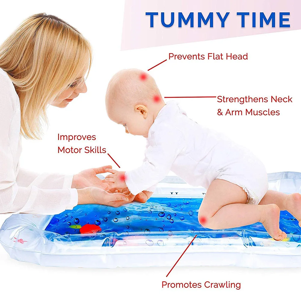 Fun Colorful Tummy Time Water Mat Inflatable Baby Water Play Mat For Children And Infants