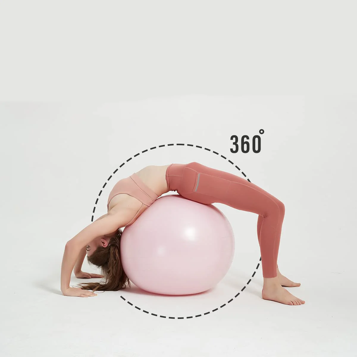 MR 65cm Multicolor Exercise Ball Chair with Resistance Bands, Workout Yoga Ball for Home Gym Office