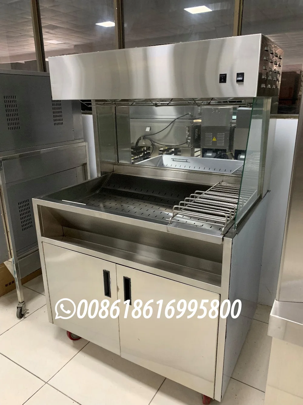Fast food restaurant french fry warmer heat holding cabinet chips warmer dumpstation