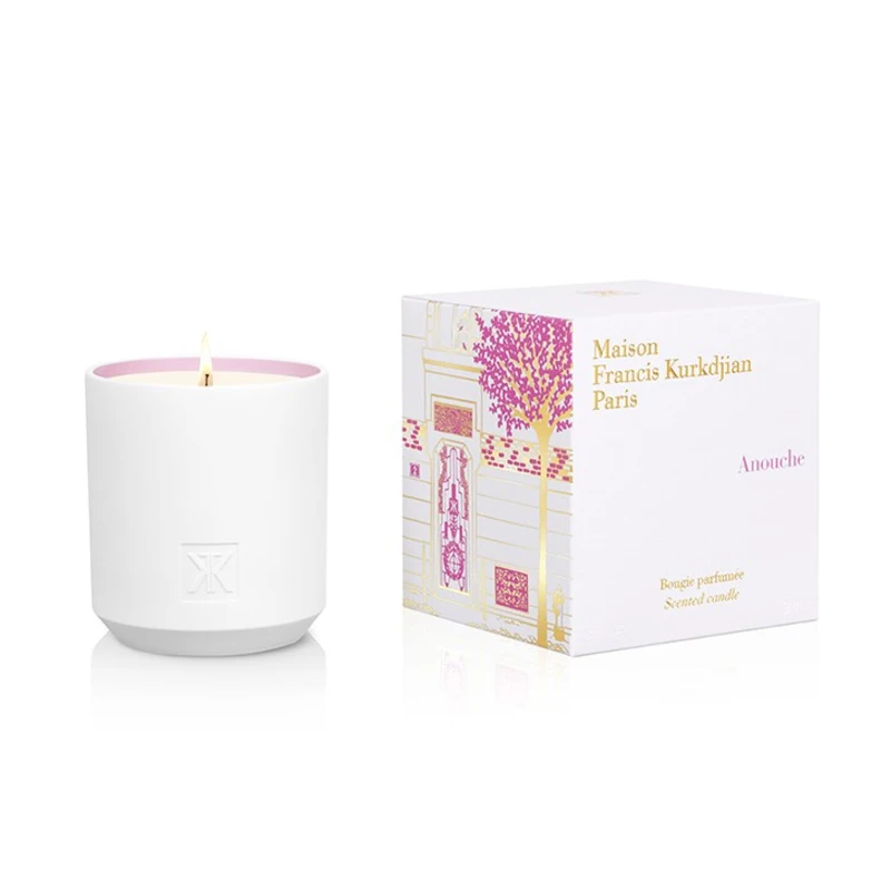 Wholesale frosted white glass candle jar with metal gold lid for luxury gift set