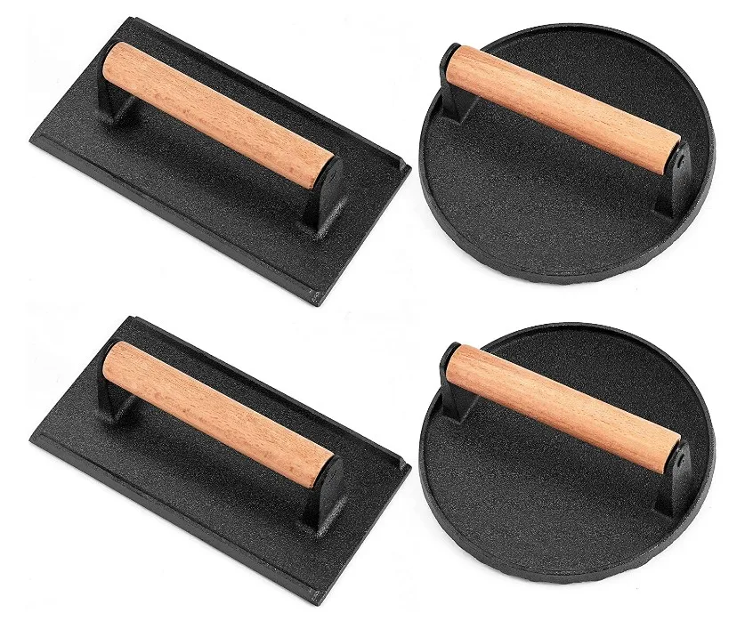 6.9in griddle smash burger press cast iron grill press steak sandwich nonstick pan meat press