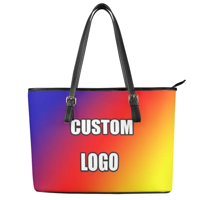 Hawaiian Puakenikeni Hibiscus Pattern Lady Leather Handbag POD Dropship Elegant Carryall for Women