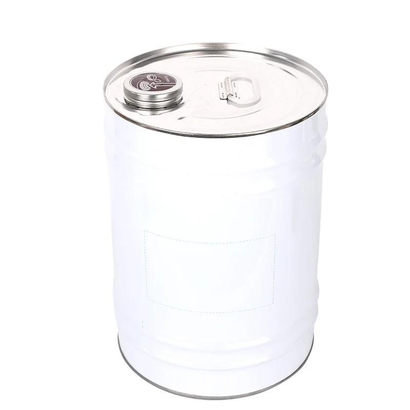 20-liter metal square round paint tin (with lid)