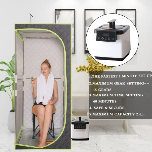 Wet Steam Personal Folding Home Portable Steam Sauna Tent Portable 2.6L Steam Wet Sauna Room SPA Whole Body Sauna Tent