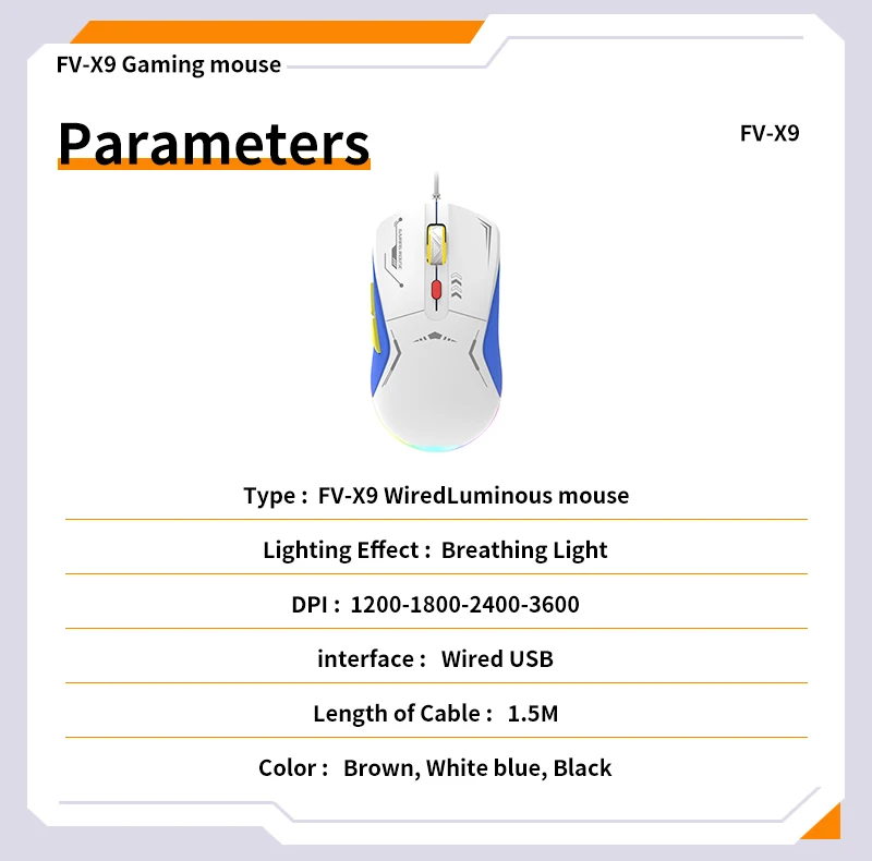 RGB Gaming Mouse Backlight Ergonomics USB Wired Gamer Mouse Flank Cable Optical Mice Gaming RGB Mouse