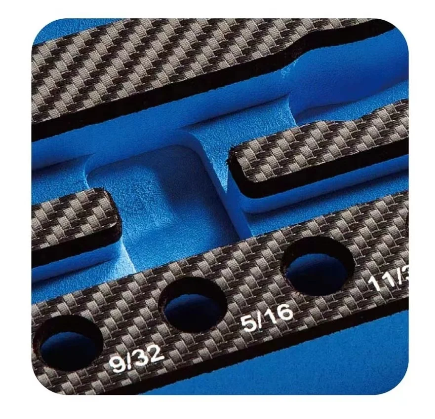 Custom packing EVA foam die cut insert for packing customized Surface IXPE Blue EVA carbon fiber  flannel spray  PVC