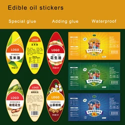 Synthetic paper kitchen seasoning cooking oil sauce bottle sticker label maker drum self-adhesive custom