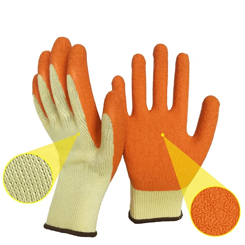 Wholesale Anti-slip Safety Protective Finger gloves latex Coated Work Gloves Construction