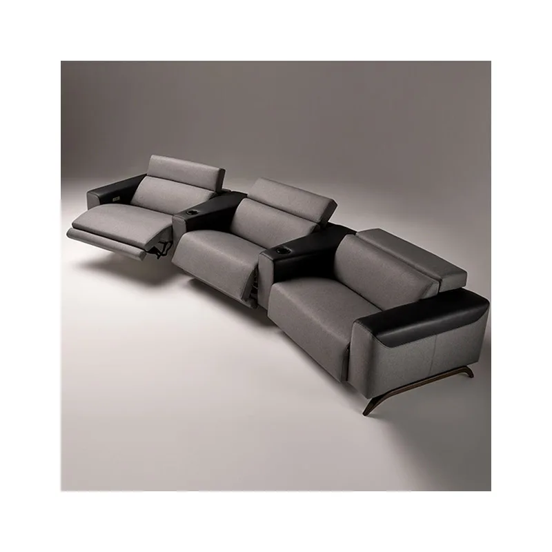 Modern Leather Recliner Sofa 3 Places Electrique Luxury Cinema Reclining Chair Electric Home Theater Room Furniture Set