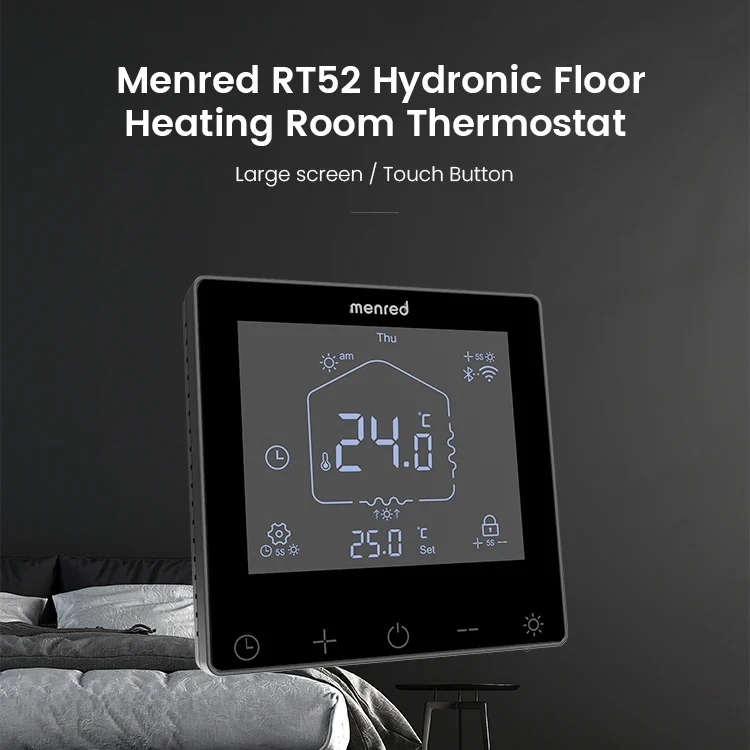 MENRED RT52 Tuya Wifi Touch Screen Floor Heating Programmable Smart Thermostat for Room Heating