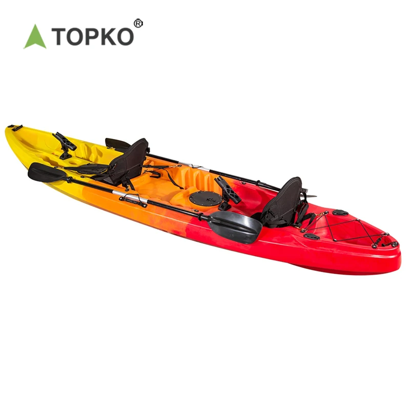 TOPKO buy cheap pvc inflatable foldable canoe kayak sea surfing fishing boat single seat pedal rowing boats for sale prices