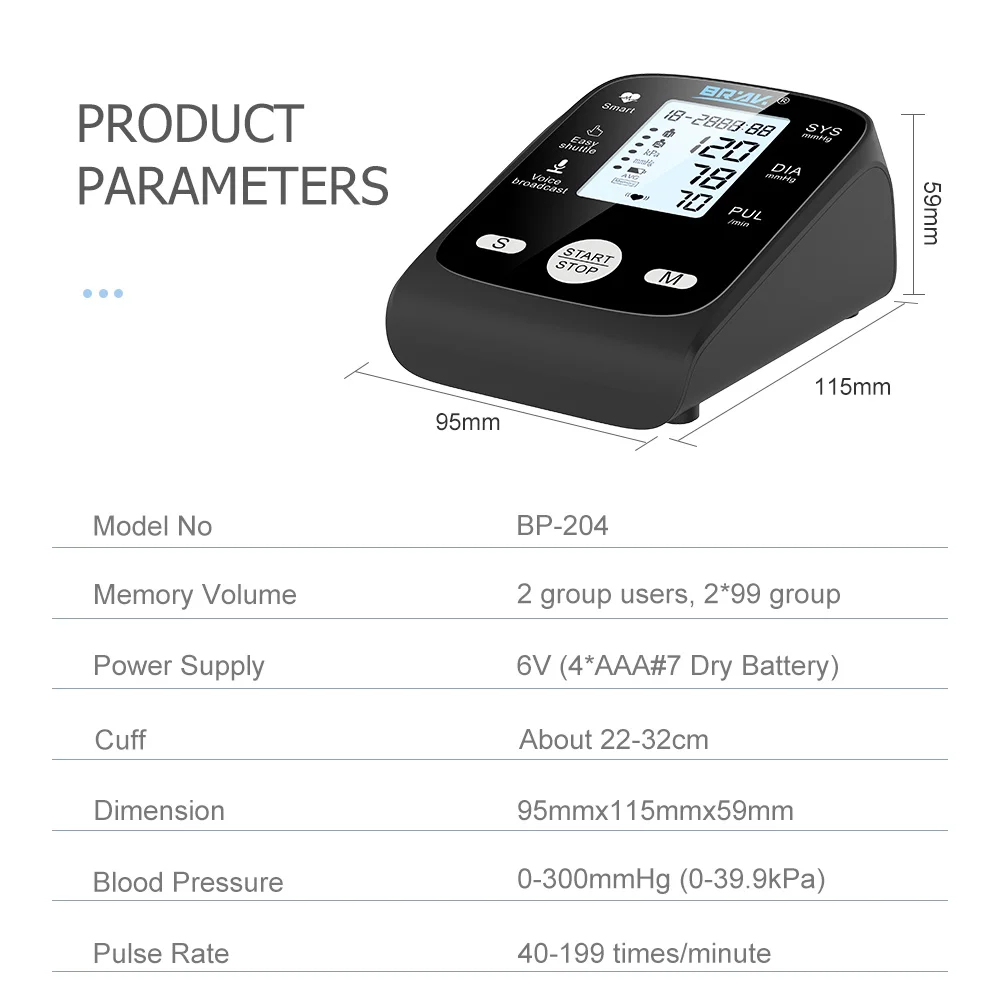 Simple and convenient arm electronic manometer 42CM cuff blood pressure measuring instrument