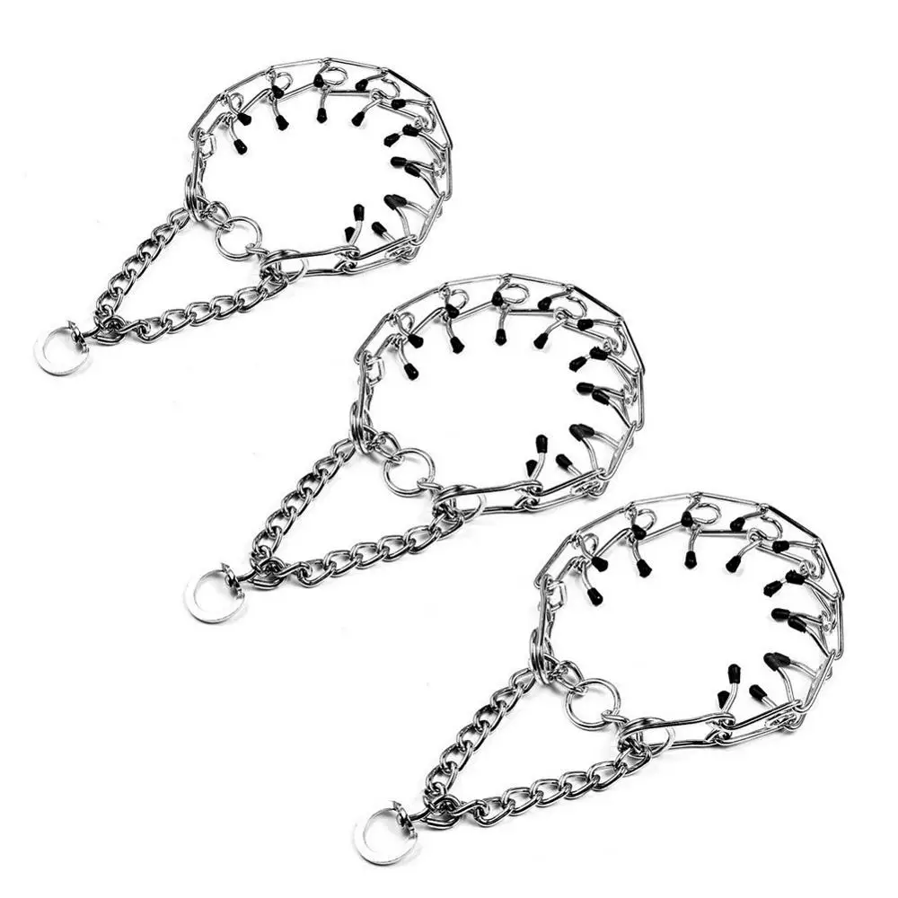 Kingtale Собака Обучение дроссель цепи воротник регулируемый Металл Сталь зубец воротник