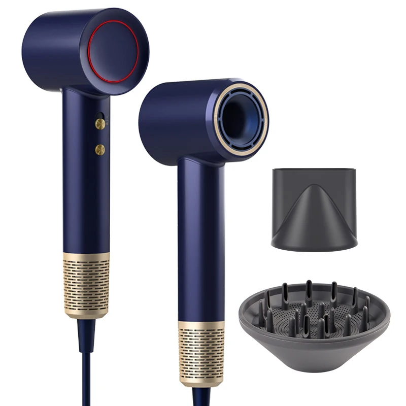 Negative Ionic Blow Dryer with Diffuser Nozzle 110000 RPM High Speed for Fast Drying Low Noise Hair Dryer