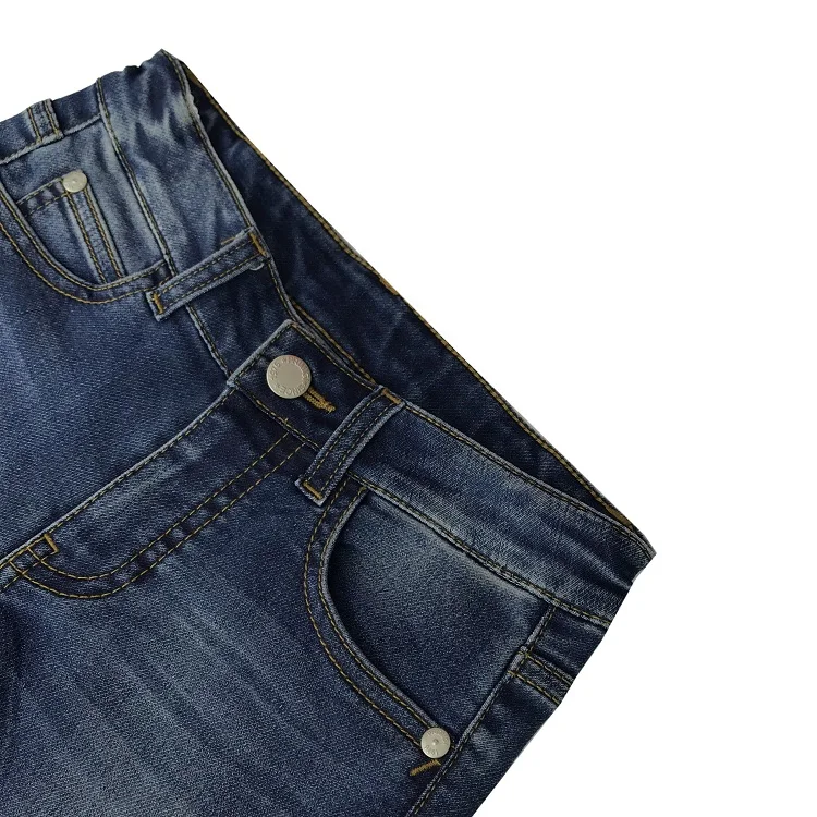 
Children kids boy outwear knitted elastic denim long pants with multi pockets trousers for autumu winter 