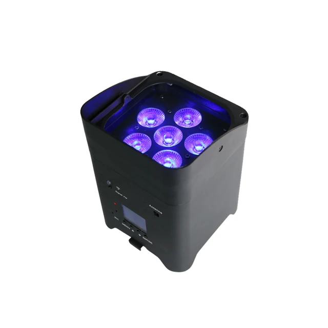 Winlite 6x18w 6in1 rgbwauv led wireless DMX battery powered led uplights par light