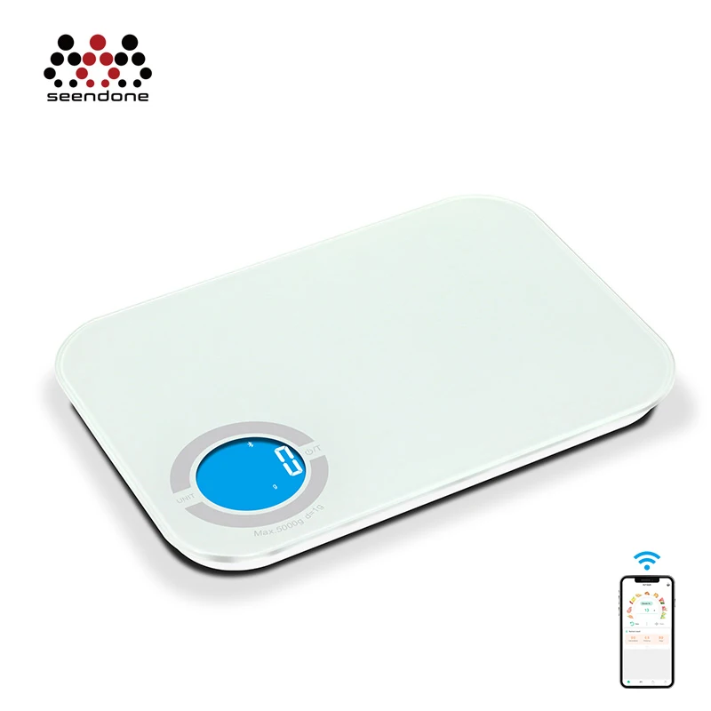 5000g max d1g Wireless Digital Home Food Glass Top Calorie Counter Led Kitchen Scale