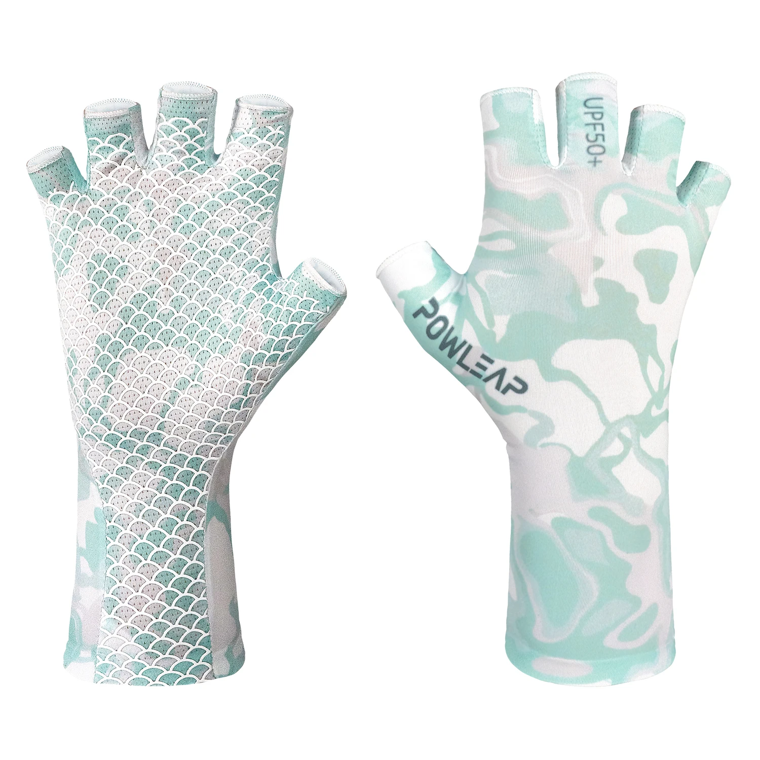 Factory Custom Design Logo Best Fingerless Fly Fishing Gloves UV Sun Upf 50+ Spf 50+ Camo Fishing Gloves for Men Women