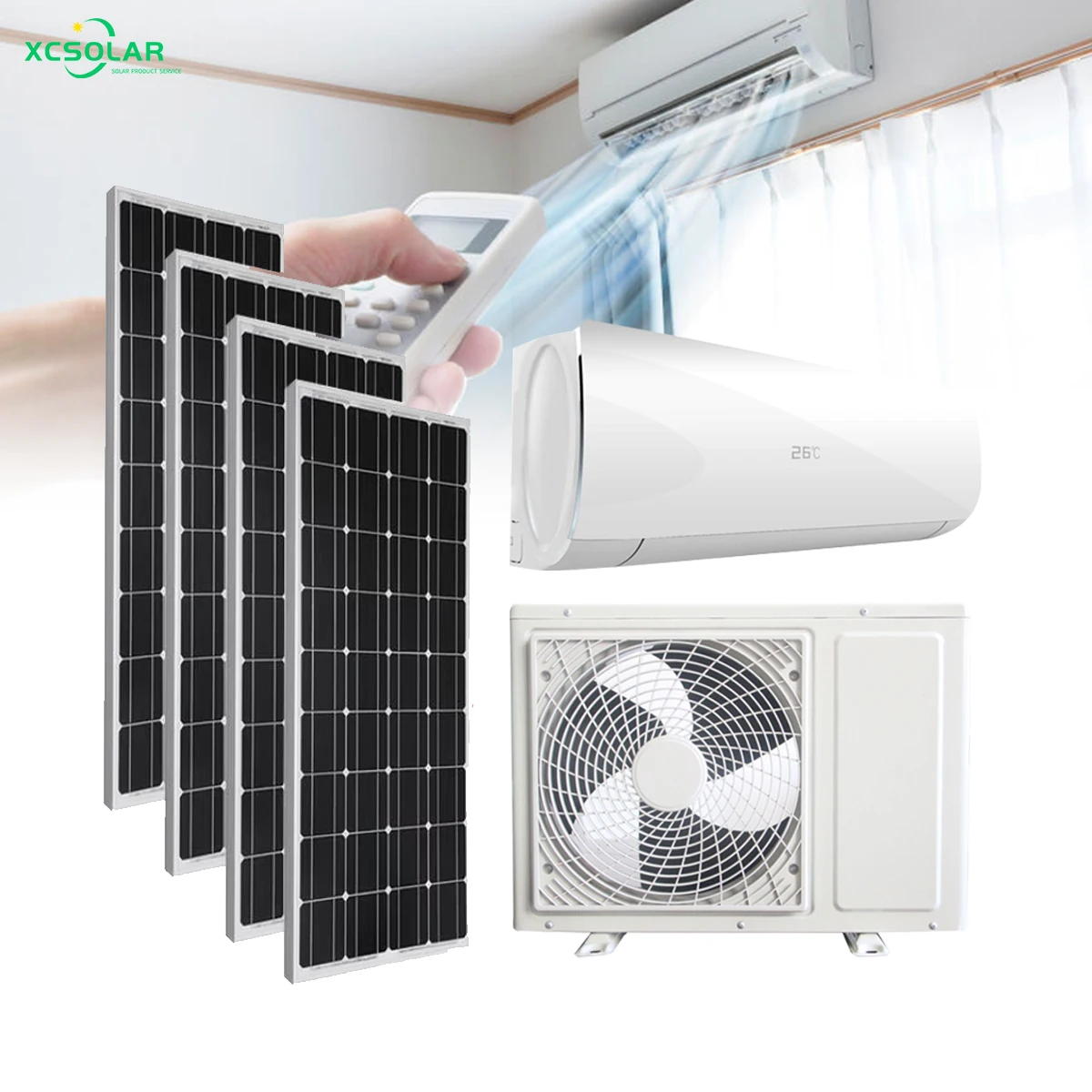 China Manufacturer Climatiseur Solaire Solar Air Conditioner Philippines 12000Btu Solar Heat And Air Conditioning For Home/