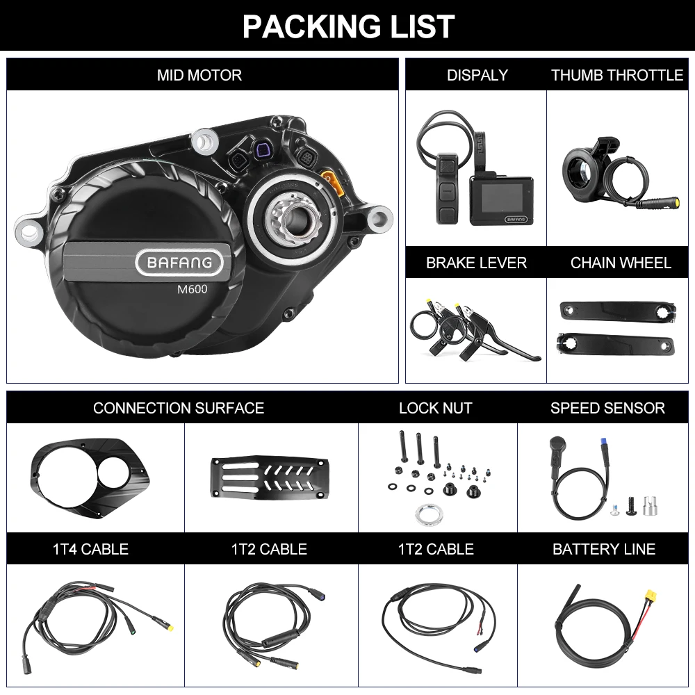 Bafang M600 48V 500w фара для электровелосипеда в conversion kit G521 Электрический велосипед mid приводной двигатель Байк способный преодолевать Броды центральный мотор комплект