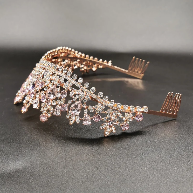 2022 New Handmade Elegant Vintage Baroque Bridal Crown Tiara Party Crown For Wedding