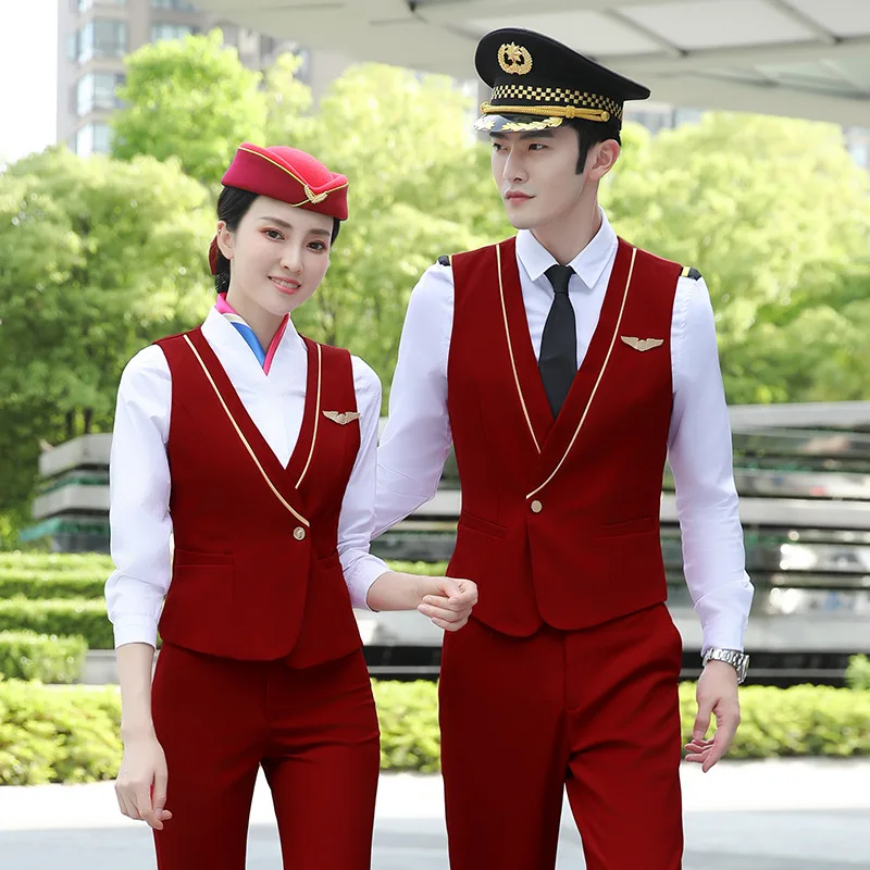 AI-MICH Professional Overalls Long Sleeves Wicks Away Moisture Flight Attendant Uniform Customization Wholesale Aviation