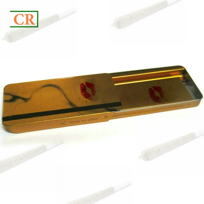 Organic Hemp Cigarette Metal Boxes Tinplate With Metal Insert Price