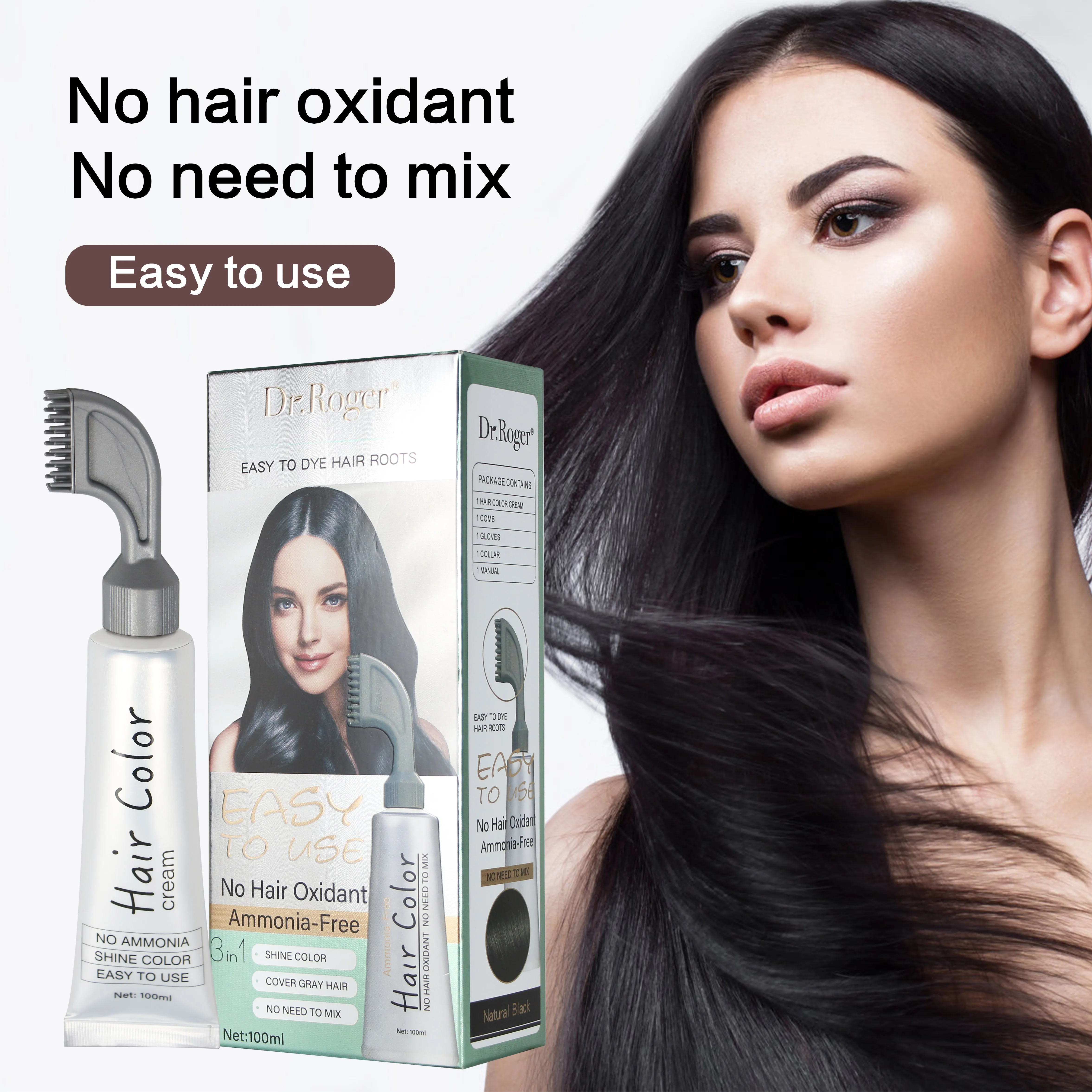 New Arrival Hair Care Comb Magic White Hair Dye Wholesale Magic Black Hair Color Dye with Comb