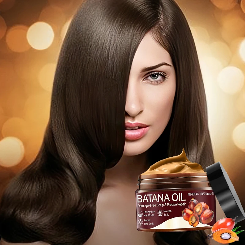 OEM customized 100% original Pure  Batana 0il Improve dry and frizzy hair repair shine and smooth hair mask For Hair Growth