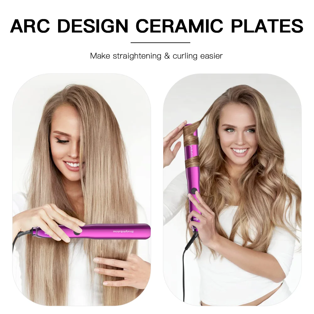 OEM Led Display Ceramic Coating Flat Iron Private Label Electric Hair Straightener