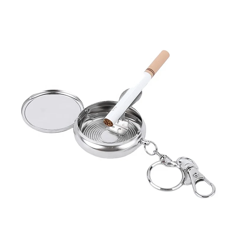 Antique Compact Mini Portable Metal Cigar Ashtrays Pocket Ashtray Souvenir Custom  Logo  Keychain Cigarette Ashtray