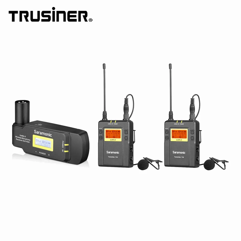 Saramonic UwMic9 Kit8 TX9+TX9+RX-XLR9 UHF Wireless Lavalier Microphone System