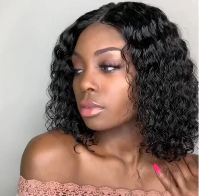 Synthetic 16 Inches Hot selling small curly wig European and American wig short curly hair bob short hair wig