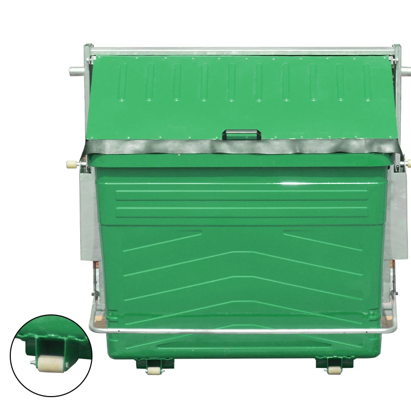 2400L custom logo industia standing trash can classic wheeled waste container for garbage trucks