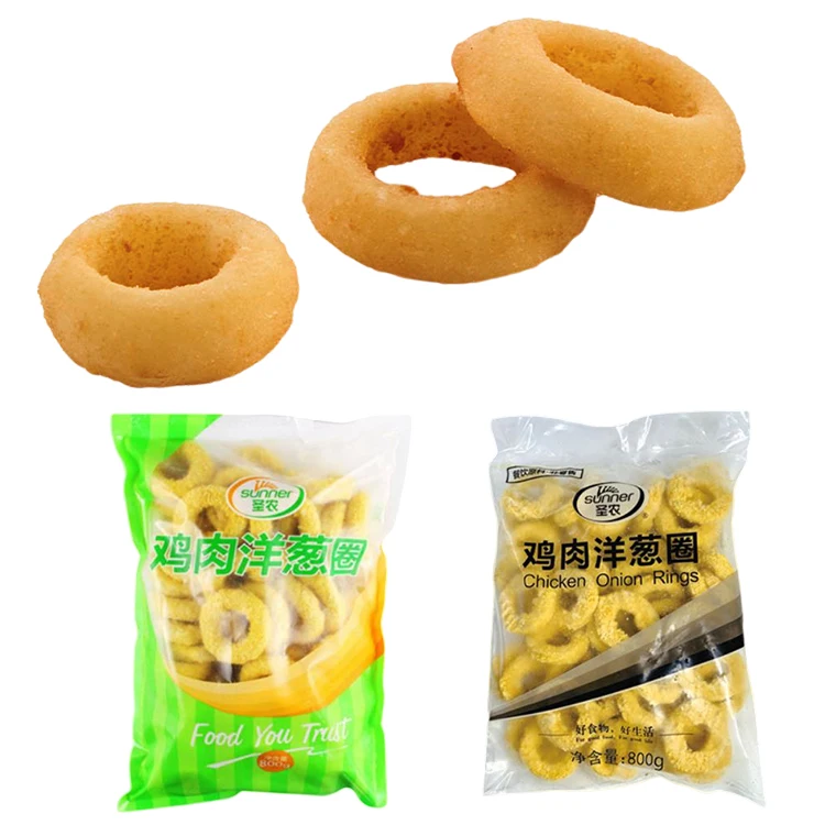 Automatic Onion Ring chicken nugget forming battering breading frying IQF production line