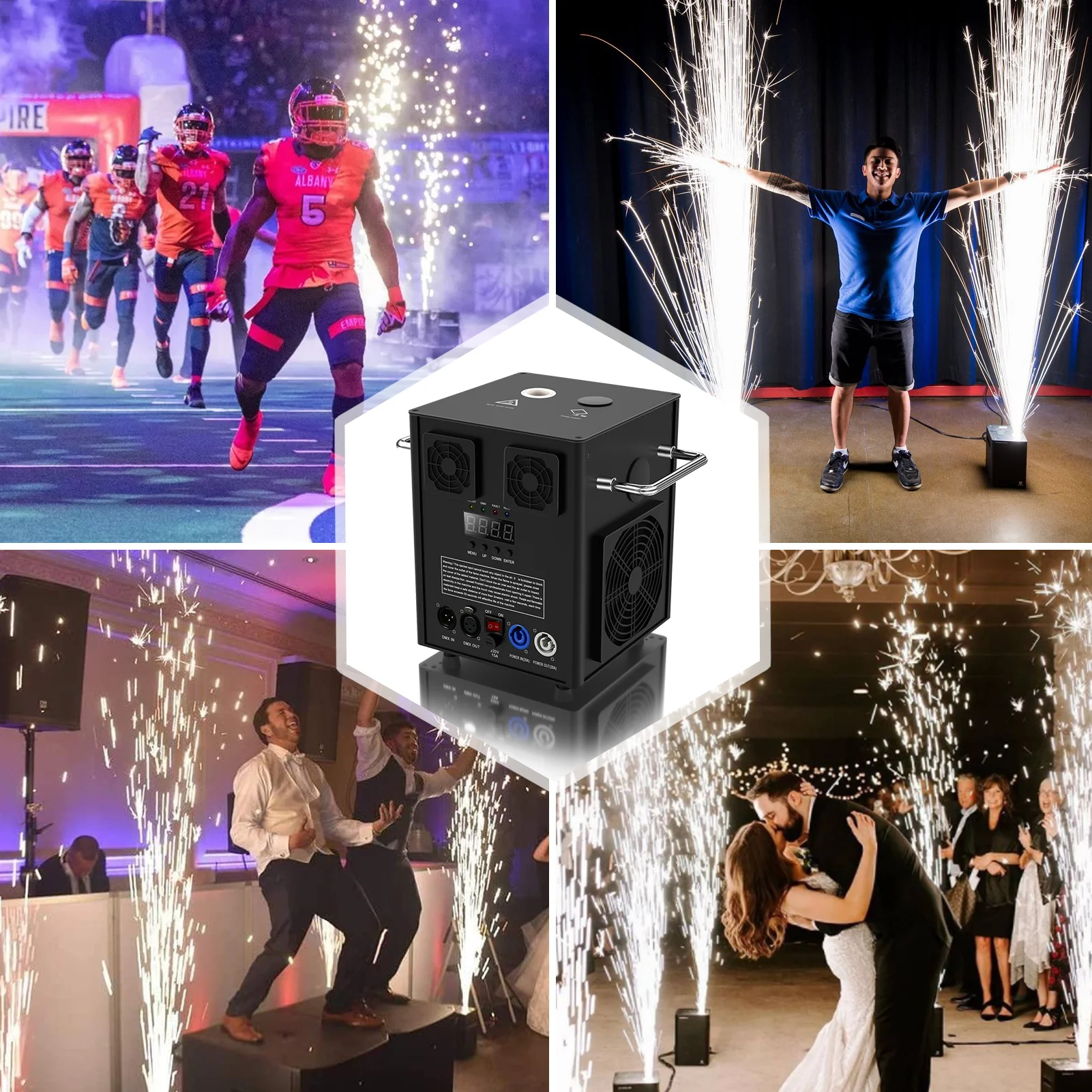 600W Cold Spark Machine Stage Equipment Special Effect With Wireless Remote Control DMX Stage fireworks cold pyro machine