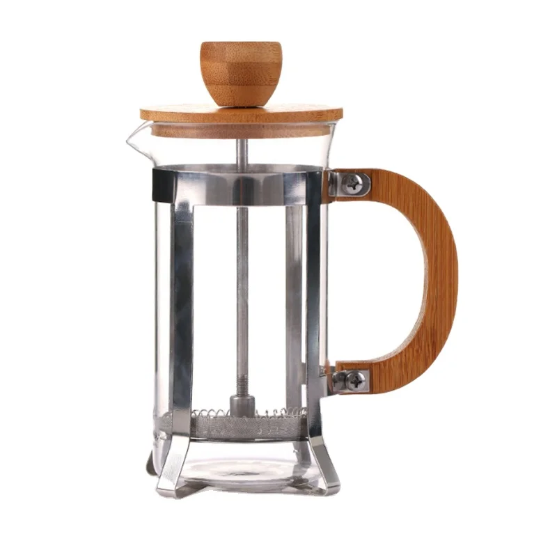 OEM Service Glass Coffee French Press Borosilicate Glass Tea Infuser Metal Lid Glass Drinkware