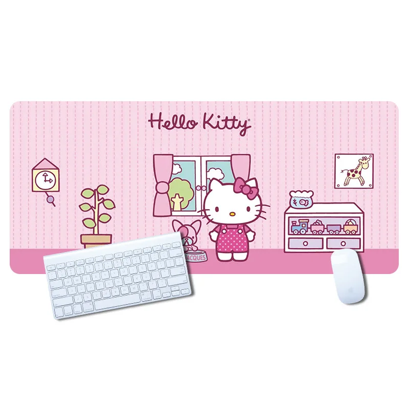 300*800*3mm Hello Kitty Cat Xxl Gaming Mouse Pad Cute Mousepad Computer Accessories Laptop Gamer Pad