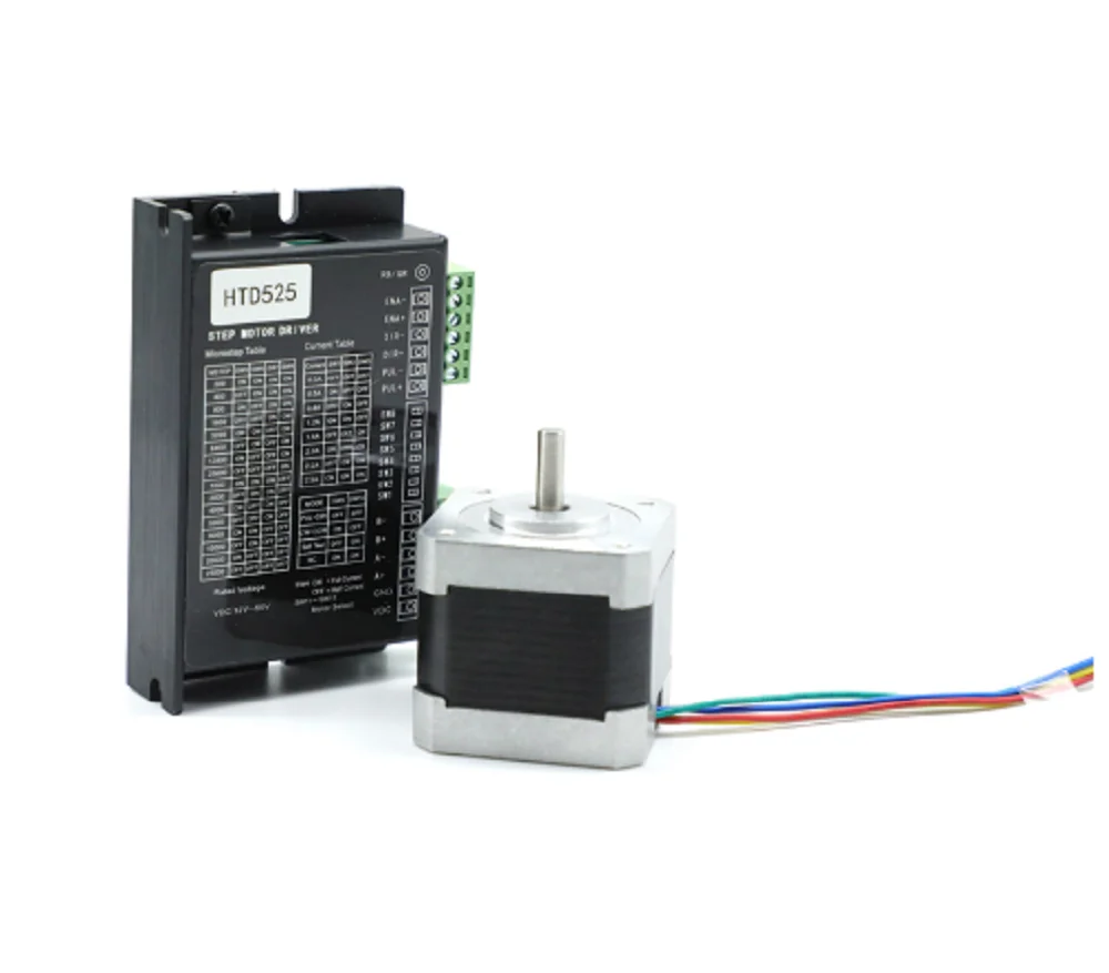 
Customized Good Quality and Price High Torque 42mm Diameter Micro Stepper Motor with Driver Set 42BYGH613-28A+HTD525 Wholesale 