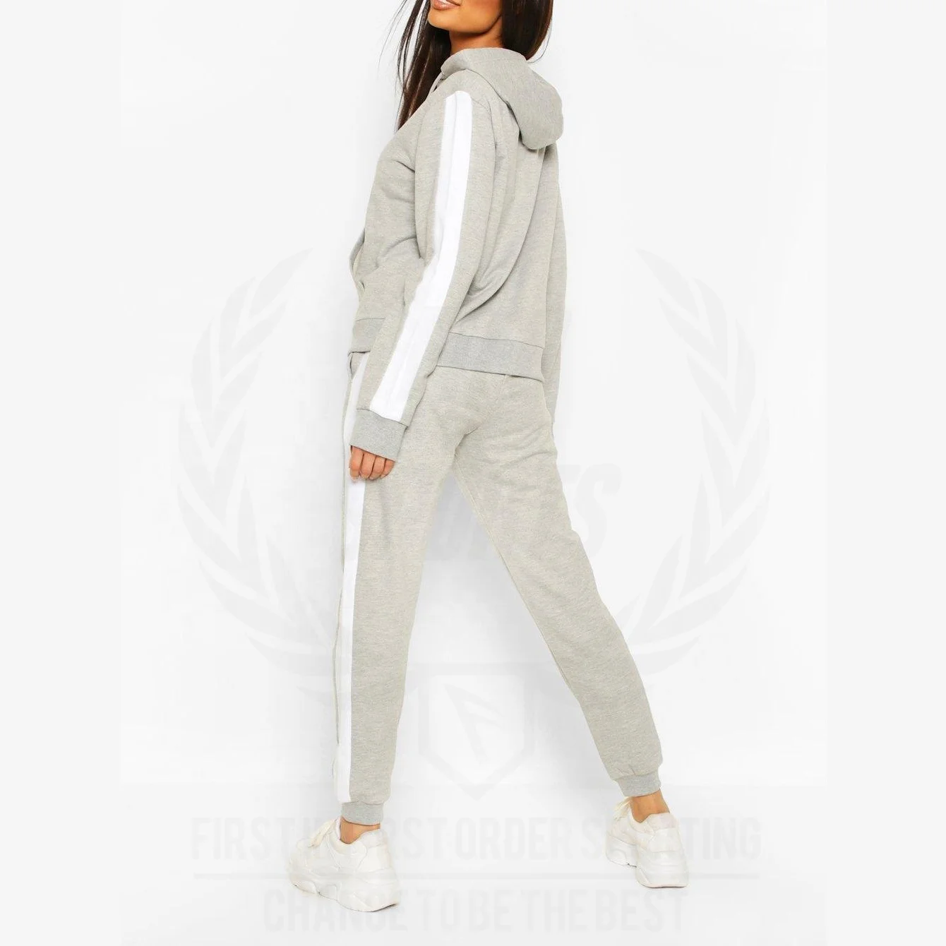 New Stylish Custom Logo Tracksuit Crop Tops Sweatshirt and Jogging Sweatsuit 2 Piece Set Women Tracksuits For Women