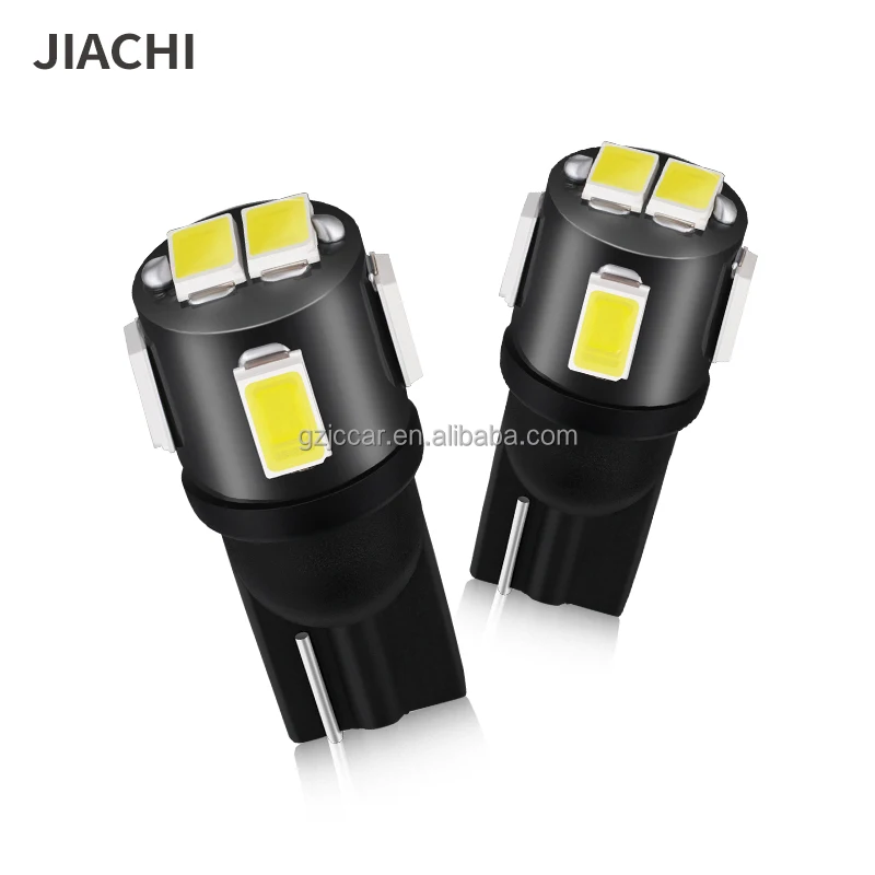JIACHI 194 LED Light Bulb 6000K White 5630 6SMD W5W T10 Error Free for Car Dome Map Door Courtesy License Plate Dash Instrument