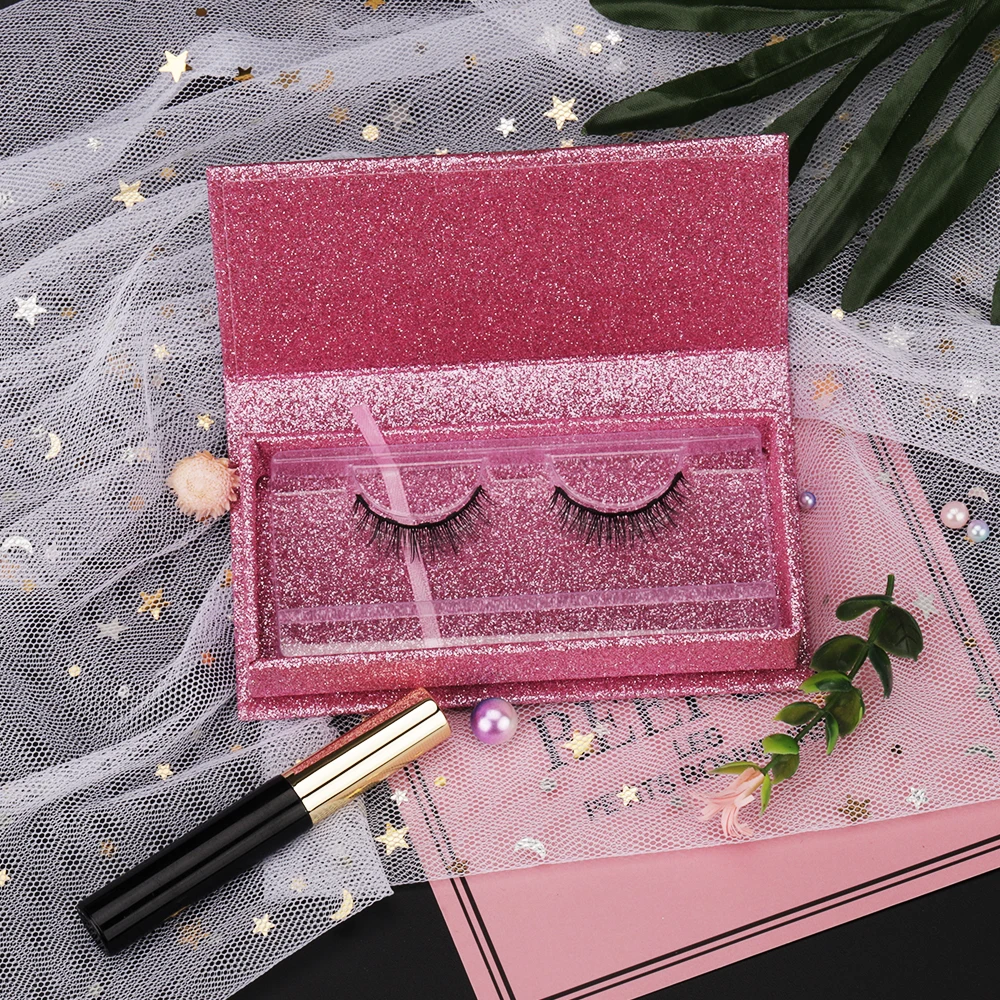 Private Label Magnetic Eye Lashes 5 Magnet Synthetic Magnetic Eyelashes With Eyeliner kit