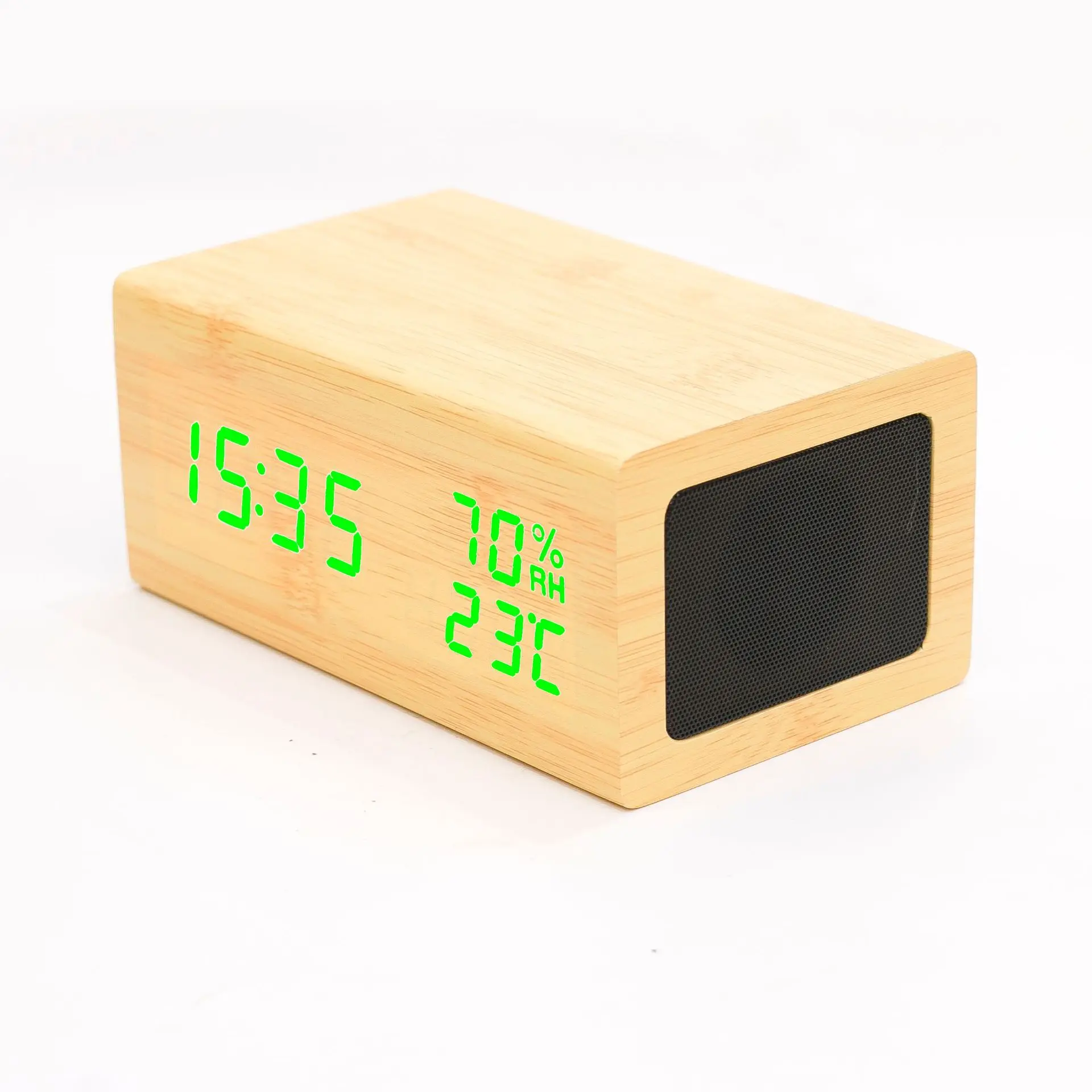 Portable Time Clock + Alarm Clock + Dimming LED Mood Lighting + 15W Wireless Charger + FM Blue +tooth Speaker