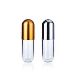 Factory 55ml Shaped Capsule Golden Lid Plastic Bottle Pill Apothecary Smell Proof Wide Mouth Child Resistant Plastic Bottles