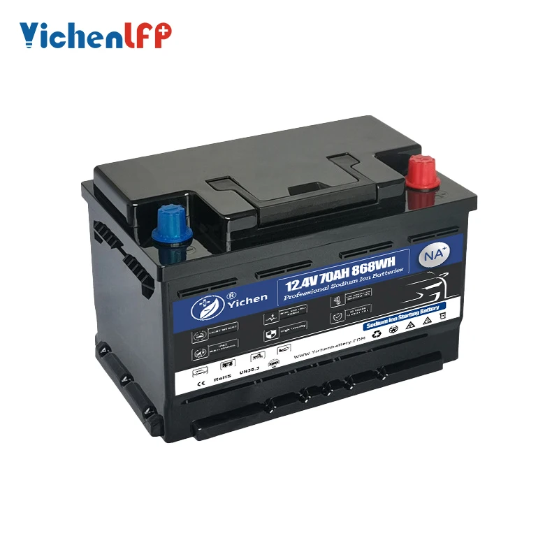 New Design Car Starting Sodium Ion Battery 12.4V 70Ah with Grade A SIB Cells in DIN H6